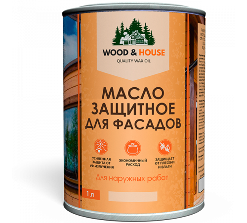 Купить МАСЛО ЗАЩИТНОЕ ДЛЯ ФАСАДОВ WOOD & HOUSE в Нижнекамске, Республика Татарстан